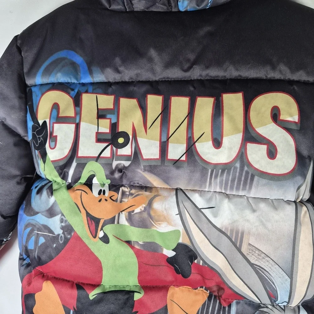 Looney Tunes Members Only Jacket 3T Toddler Puffer‎ Hooded Bugs Bunny Cartoon...